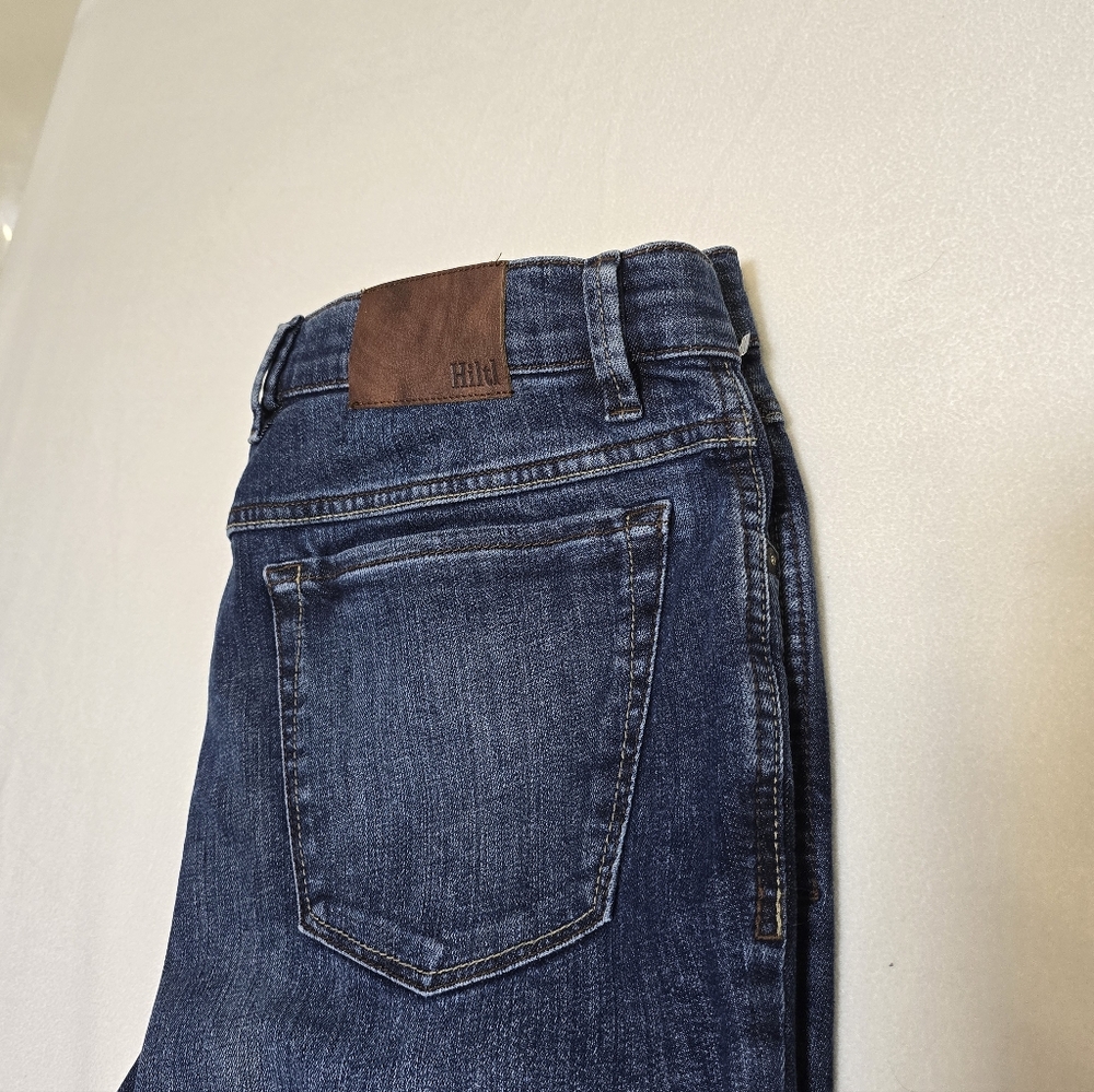 Hiltl Vintage Wash Straight Leg Jeans Mens 38x27.5 Hemmed Blue Denim - Picture 3 of 8